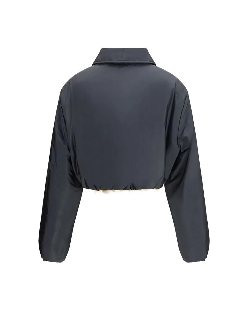 Miu Miu Recycled Polyamide Shell Jacket — Gray Gray