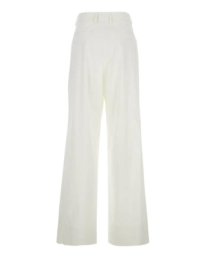 PT TORINO Women's Pants Frankie White Stretch Cotton Trousers White