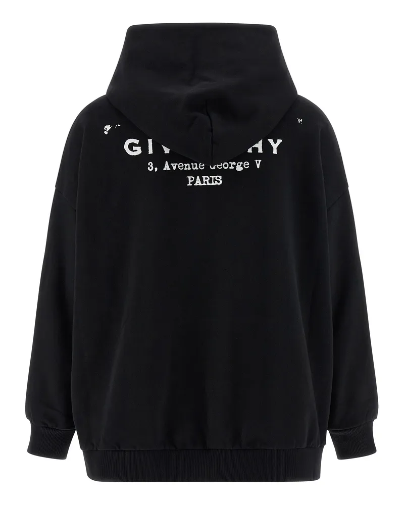 Givenchy Women Bicolor Cotton Hoodie Clothing Black