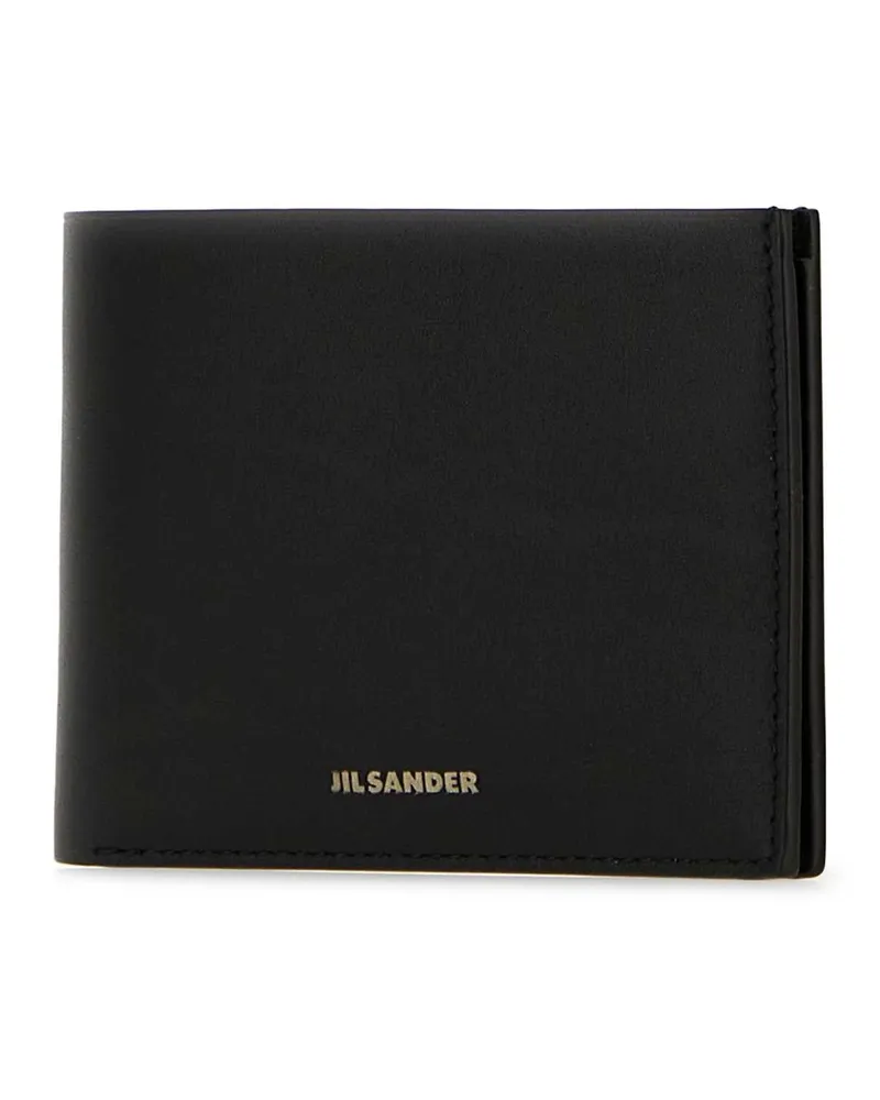 Jil Sander Men's Black Leather Wallet 001 Exterior: Calf Portafogli Black