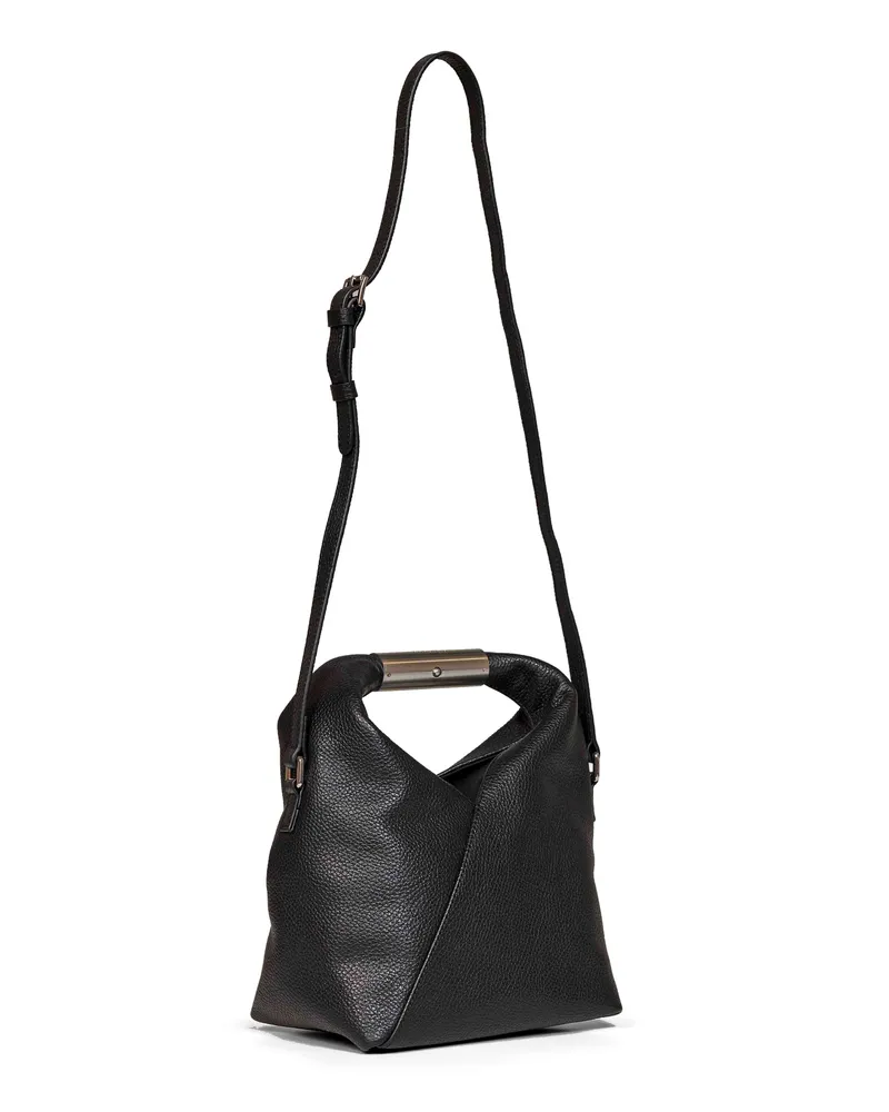 Maison Margiela Women's Small Crossbody Bag With Jewel Handle — Black Calf Leather Handbags Hand Black