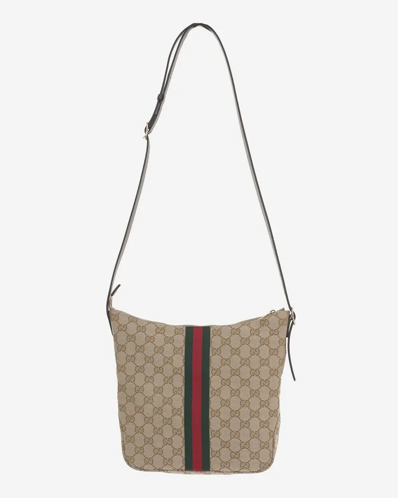 Gucci Men's Shoulder Bag Lunetta Beige Polyester Beige