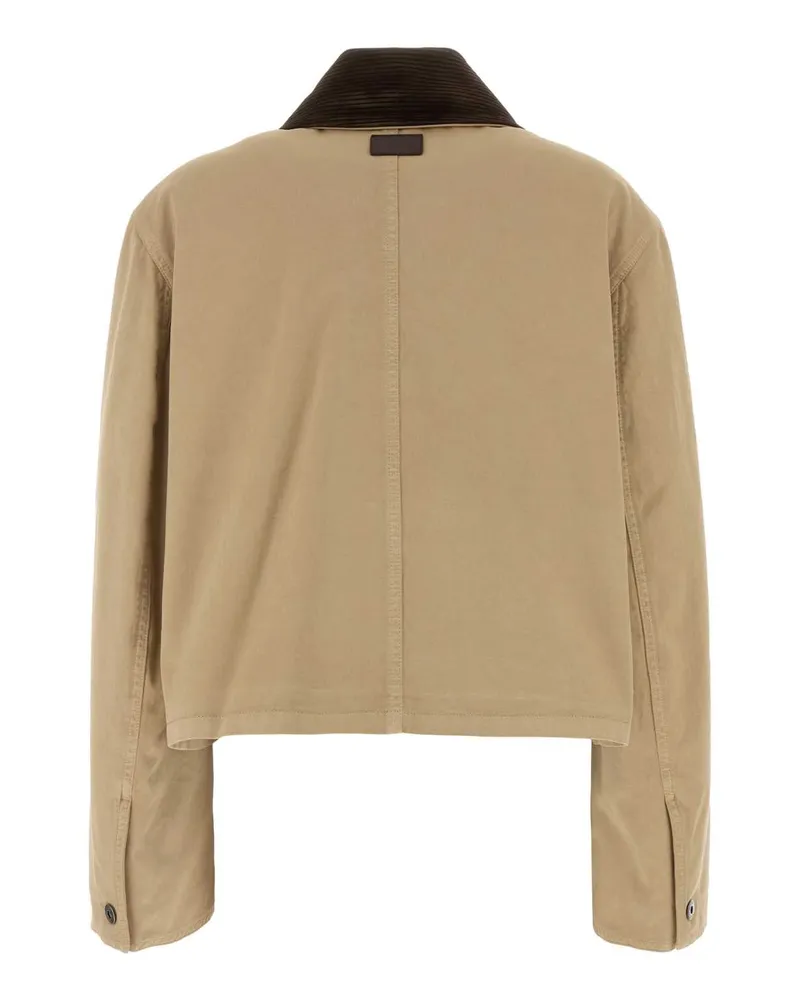 Loewe Women's Beige Cotton Parka Coat Giubbini Jacket Beige
