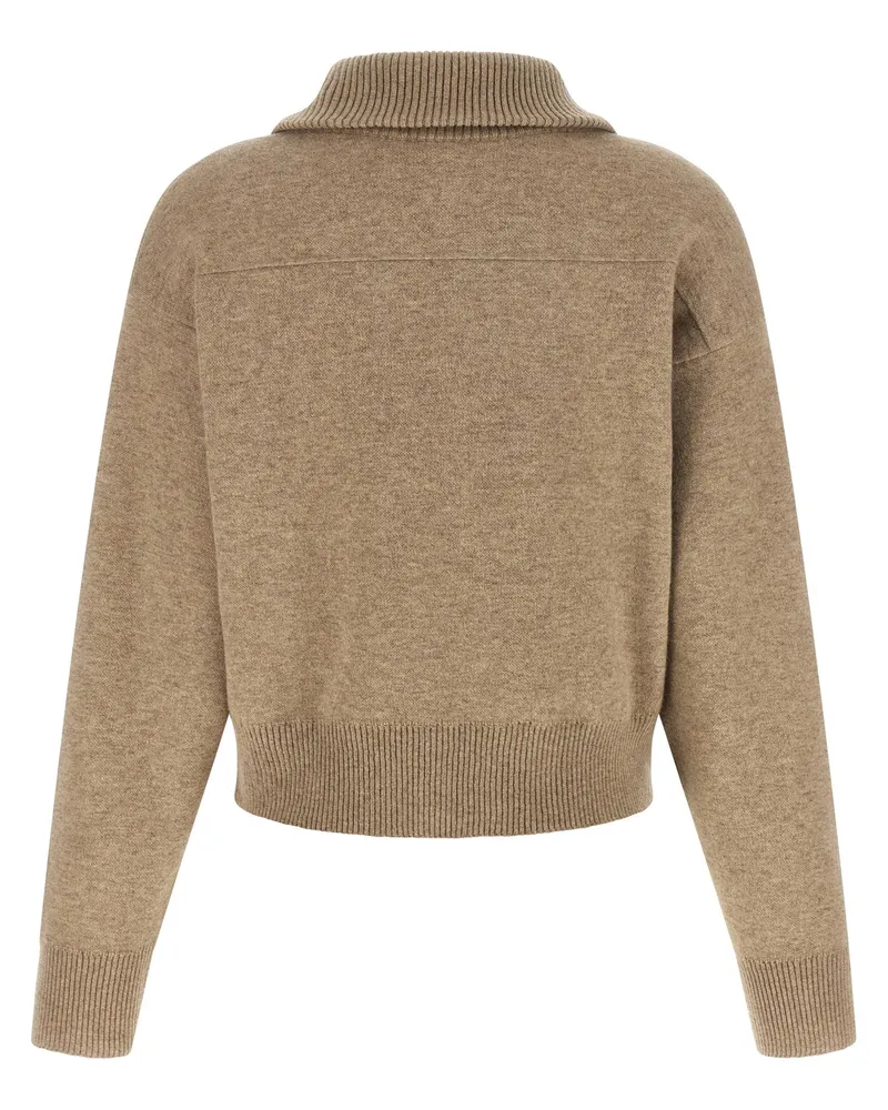 Brunello Cucinelli Wool Crop Cardigan — Beige Beige
