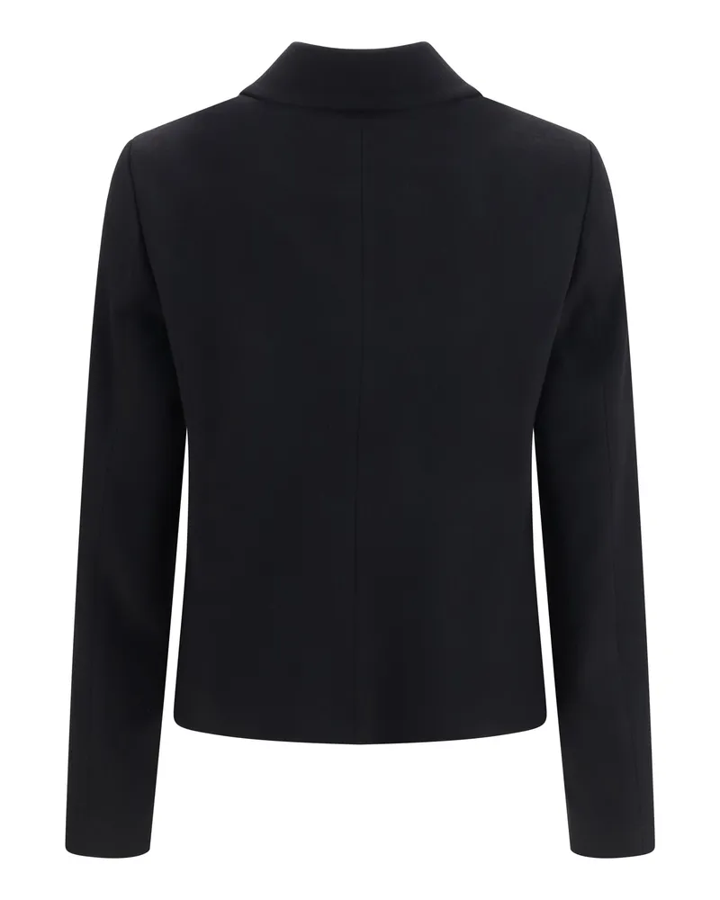 LARDINI Women's Virgin Wool Jacket Black Fleece (ovis Aries Black