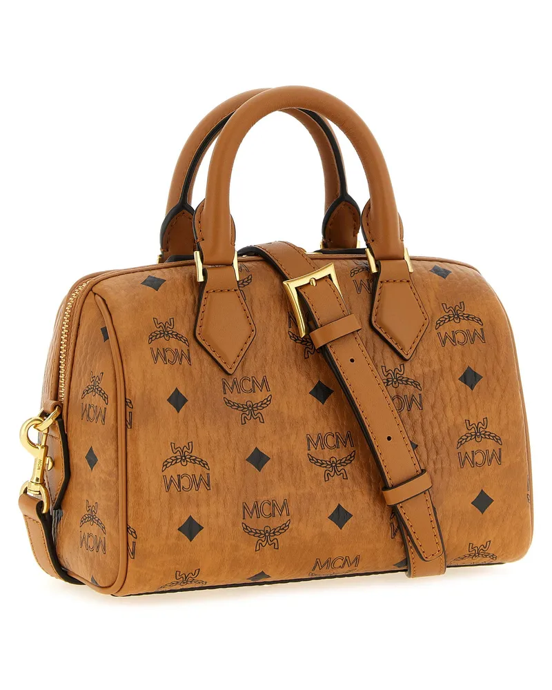 MCM Ella Boston Top Handle Bag — Tan Tan