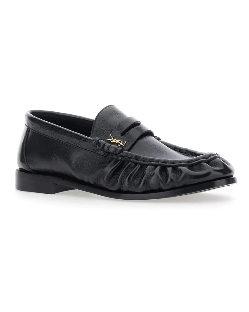 Saint Laurent Women's Loafers Le Loafer Black Leather Black