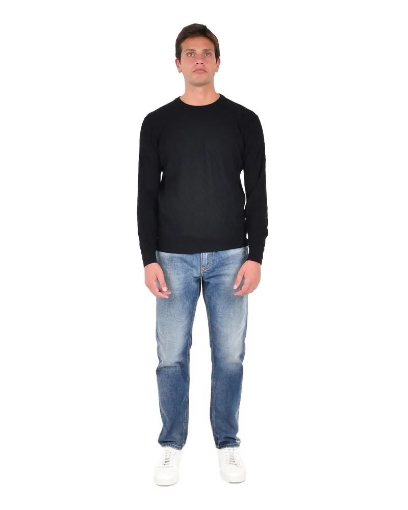 Low Brand Men's Sweater Black Wool Black