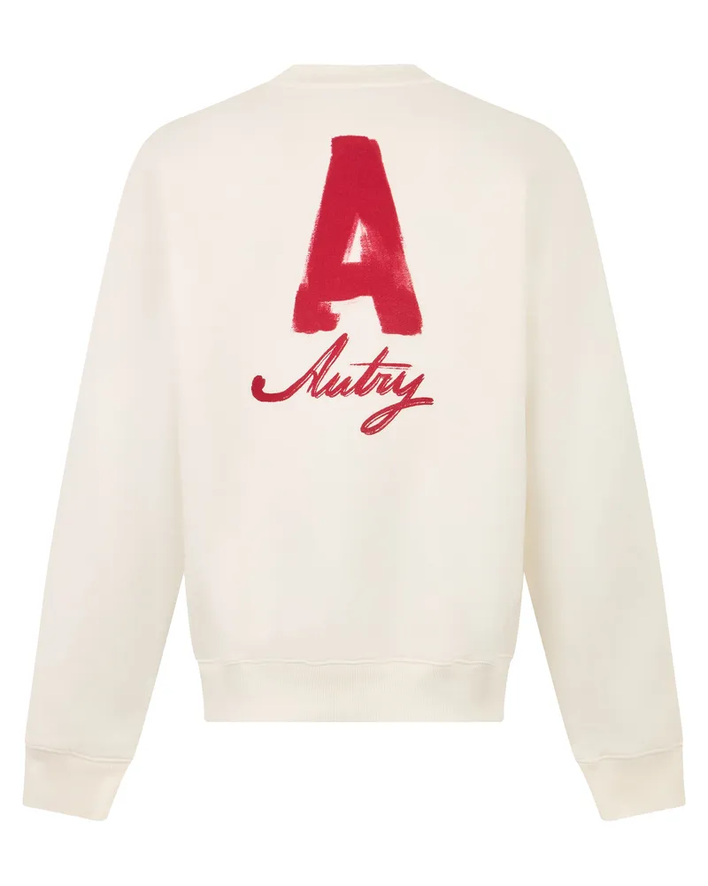 AUTRY Logo-Printed Cotton Sweatshirt — Beige Beige