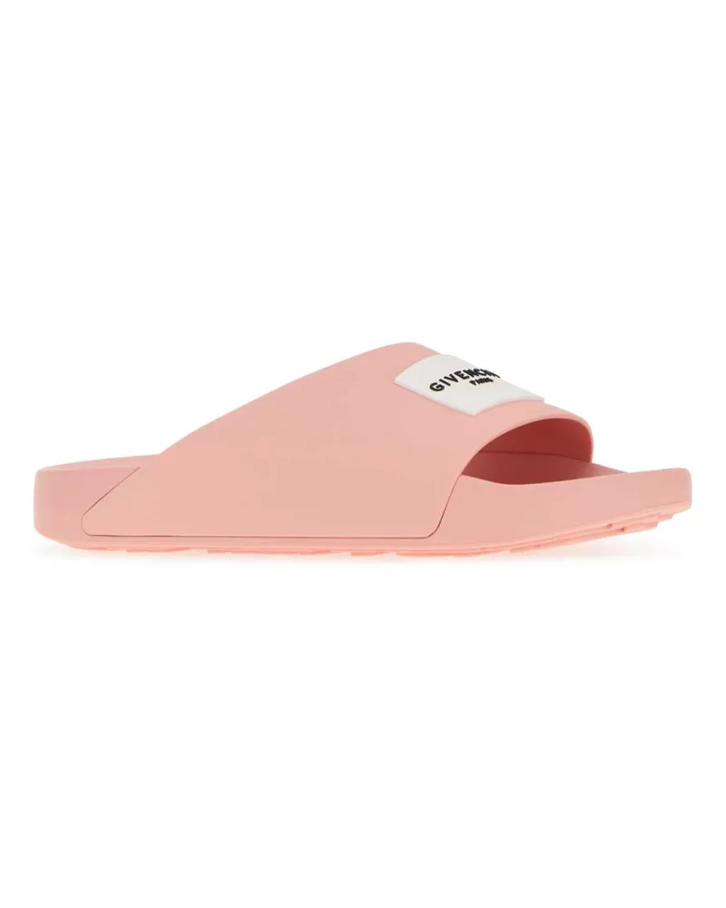 Givenchy Women's Pink Rubber Label Slippers Blushpink Flat Shoes Pink
