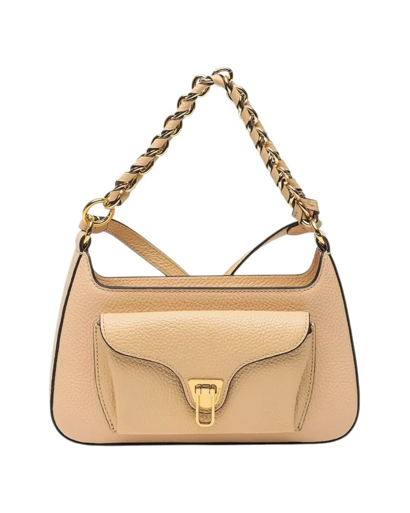 Coccinelle Beat Generatio Leather Shoulder Bag — Beige Beige