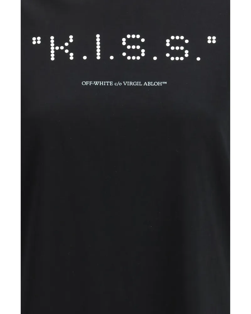 OFF-WHITE Women's T-Shirt Kiss Quote Black-White Cotton T-Shirts & Jerseys Black/white Black