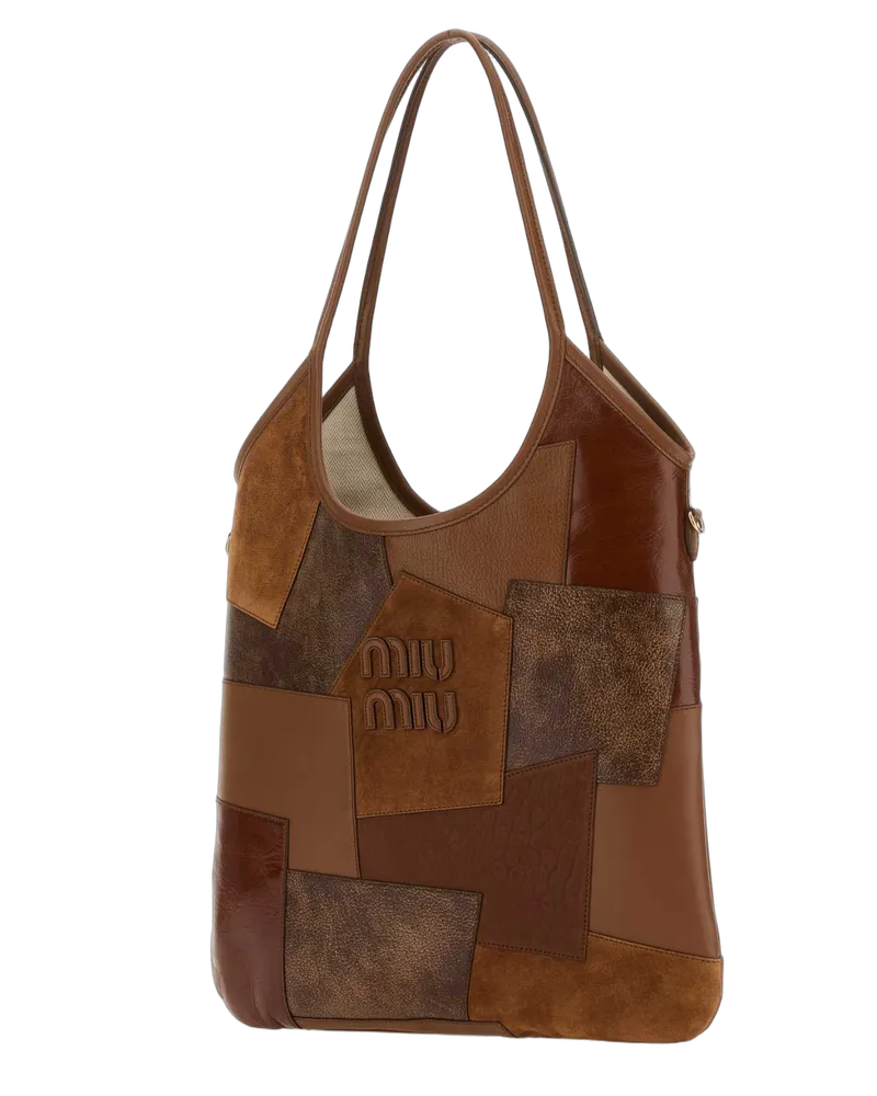 Miu Miu Women's Multicolor Leather Handbag Cognac Borse A Mano Bag Brown