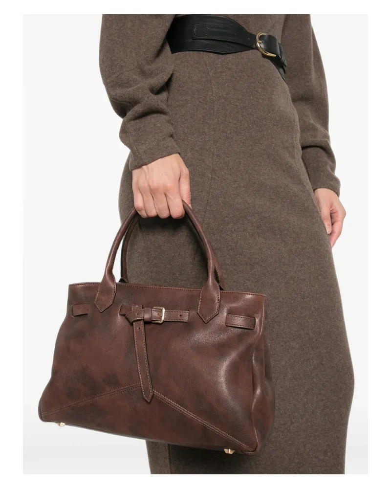 Ballantyne Calfskin Leather Tote Bag — Brown Brown