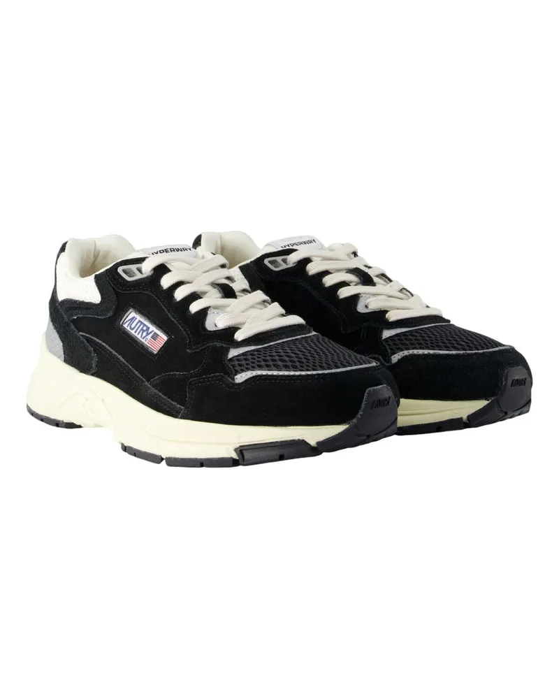 AUTRY Unisex Hyperway Low Sneakers -  Leather Black Calfskin Shoes Black