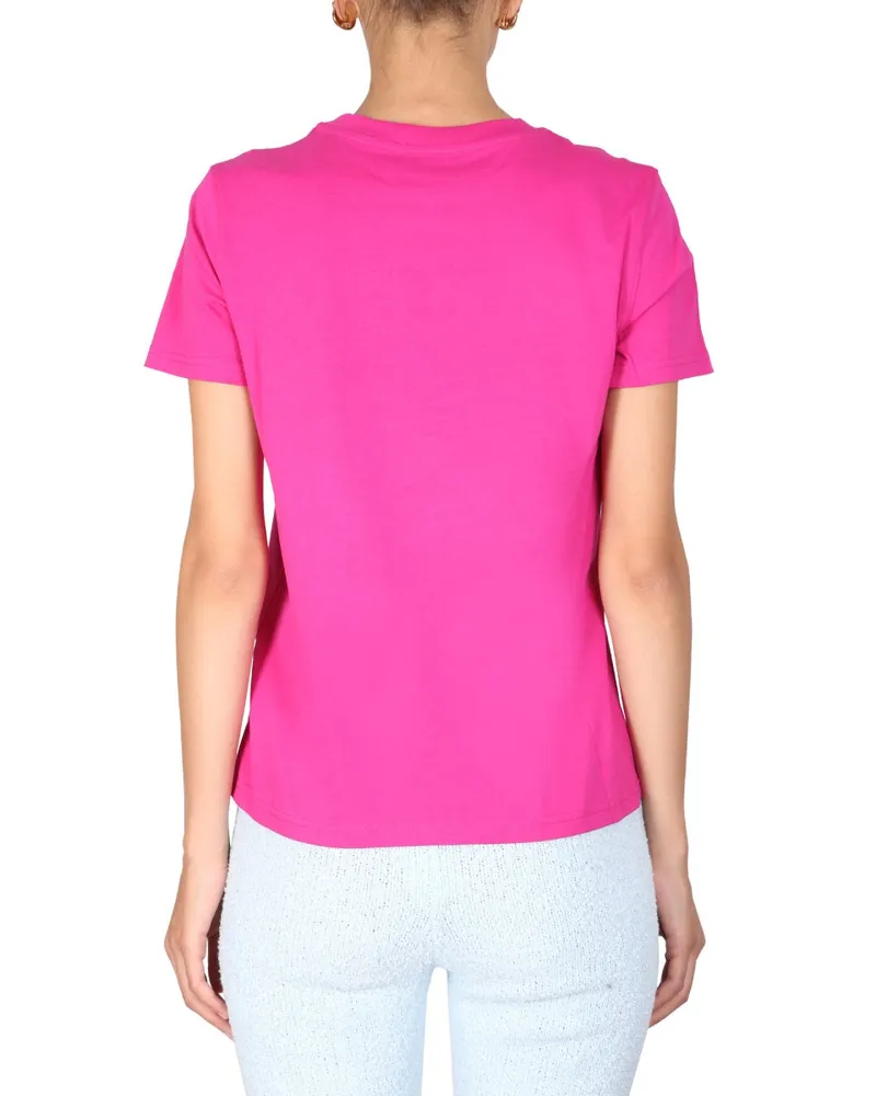 Moschino Logo-Printed Cotton T-Shirt — Purple Purple