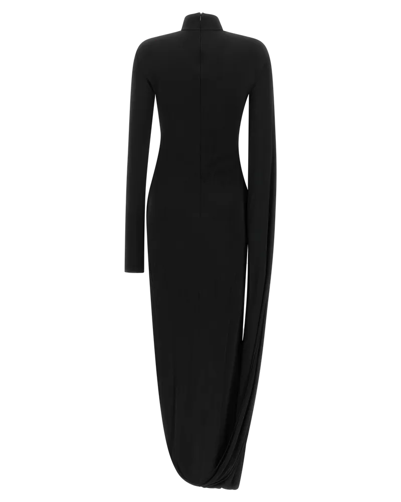 Giuseppe di Morabito Draped Panel Viscose Dress — Black Black