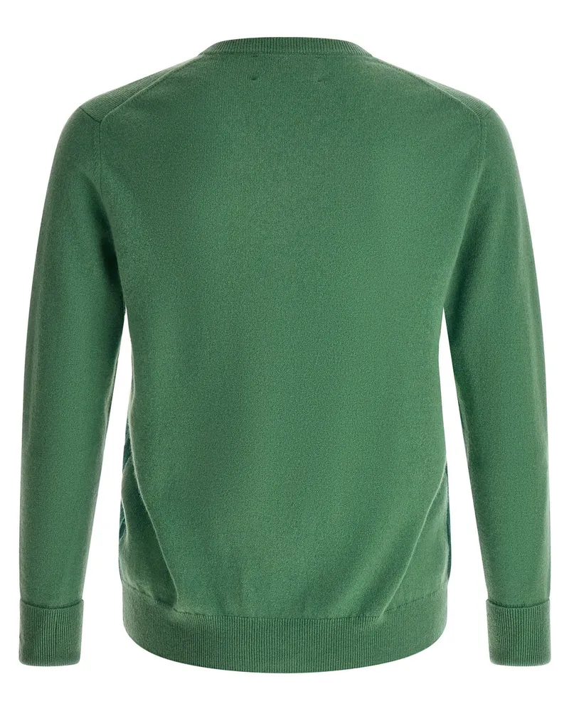 Ballantyne Diamond Intarsia Cashmere Sweater — Green Green