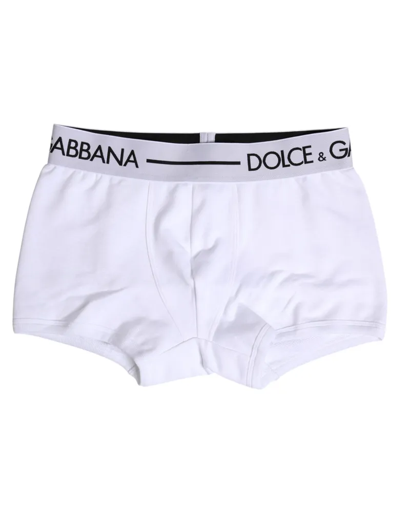 Dolce & Gabbana Men White Cotton Stretch Regular Boxer Underwear Clothing White