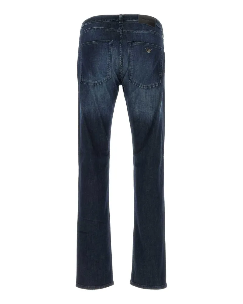 Emporio Armani Men's Stretch Denim Jeans 0942 Exterior: Cotton Elastane Navy