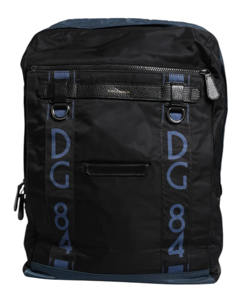 Dolce & Gabbana Men's Black Nylon Dg Logo School Backpack Bag Black