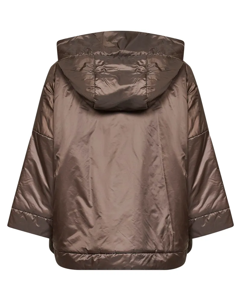 Max Mara Women's Hooded Padded Jacket Mtcfiore Brown Puffer Brown