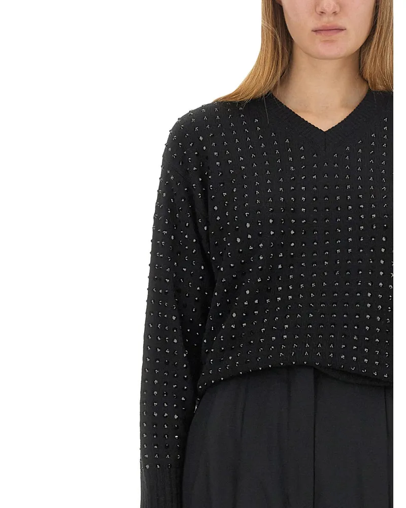 SPORTMAX Wool Jersey Blend Sweater — Black Black
