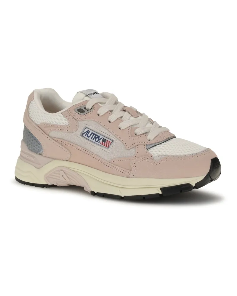 AUTRY Women's Hyperway Sneakers Bicolor-Silk White Upper: Suede; Sole: Rubber Bicolor/silk Pink