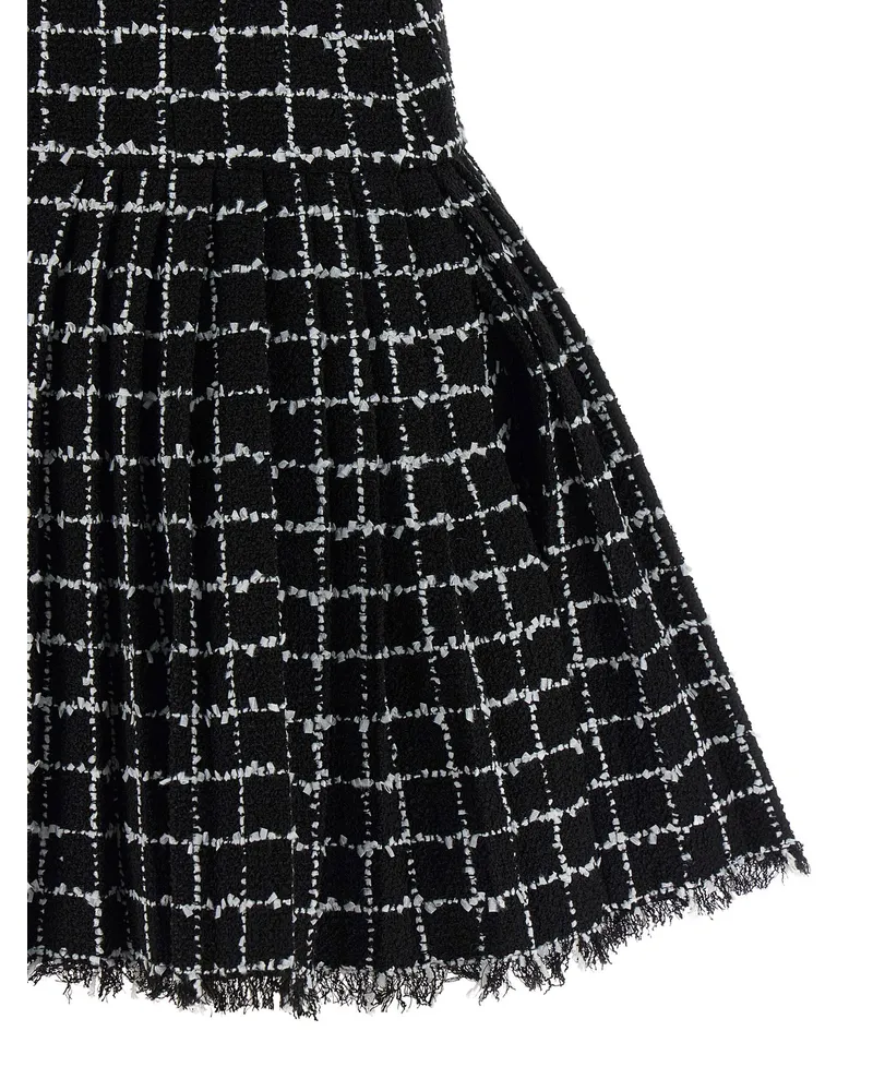 Balmain Check Tweed Dress — Black Black