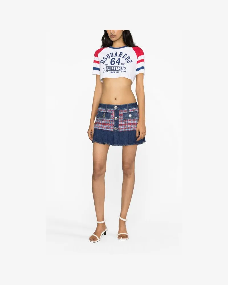 Dsquared2 Women's Low-Rise Denim Miniskirt Aw23 W Blue