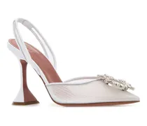 Women's Begum Slingback Heel White Fabric