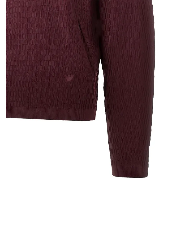 Emporio Armani Wool-Knit Cardigan — Burgundy Burgundy