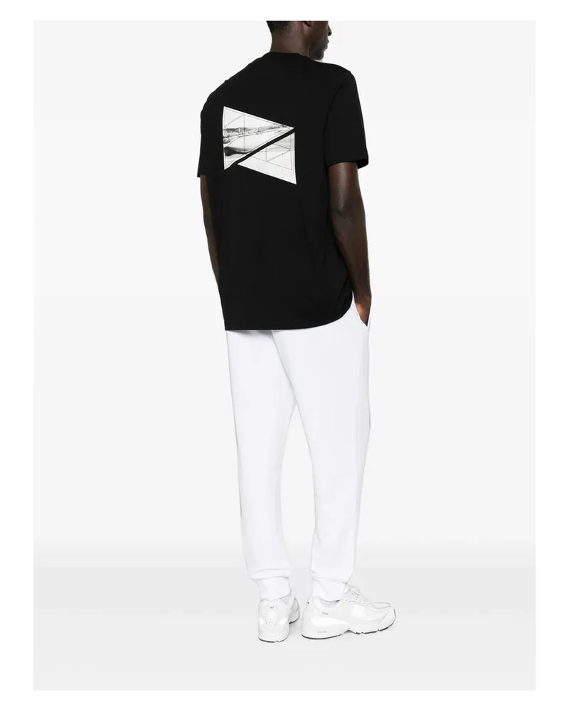 HUGO BOSS Logo-Embroidered Crew Neck T-Shirt — Black Black