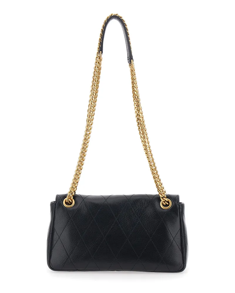 Tory Burch Women's Shoulder Bag Charlie Small Black Leather Cow Black