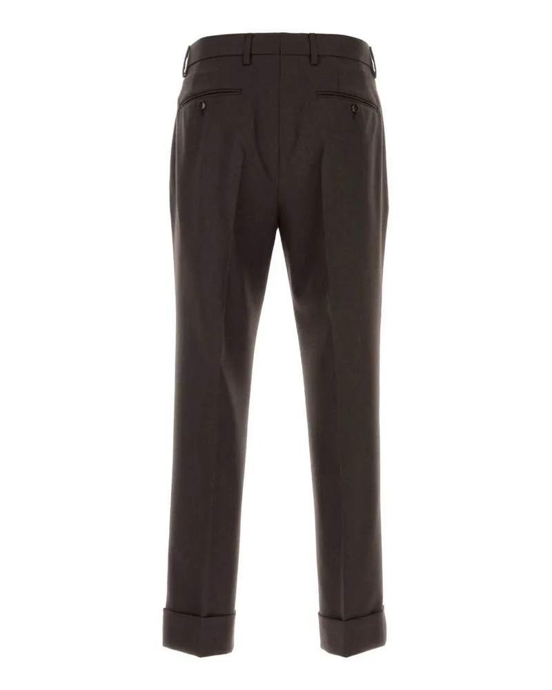 Burberry Men's Dark Brown Wool Pant Sootbrown Exterior: Pantaloni Brown