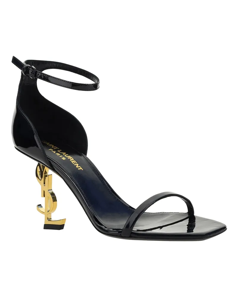 Saint Laurent Women's Sandals Opyum Black Calfskin Calf Leather Pumps High Heel Shoes Black