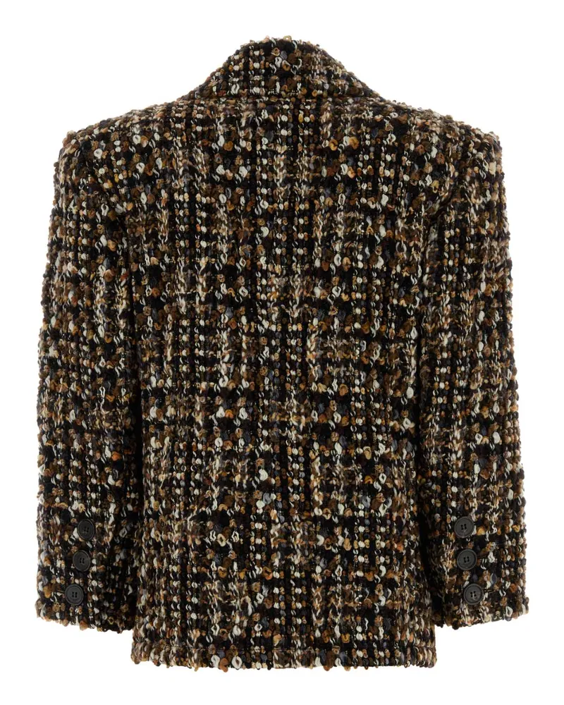 Saint Laurent Women's Multicolor Tweed Blazer Marronnoircraie Giacche E Gilet Jacket Multicolor