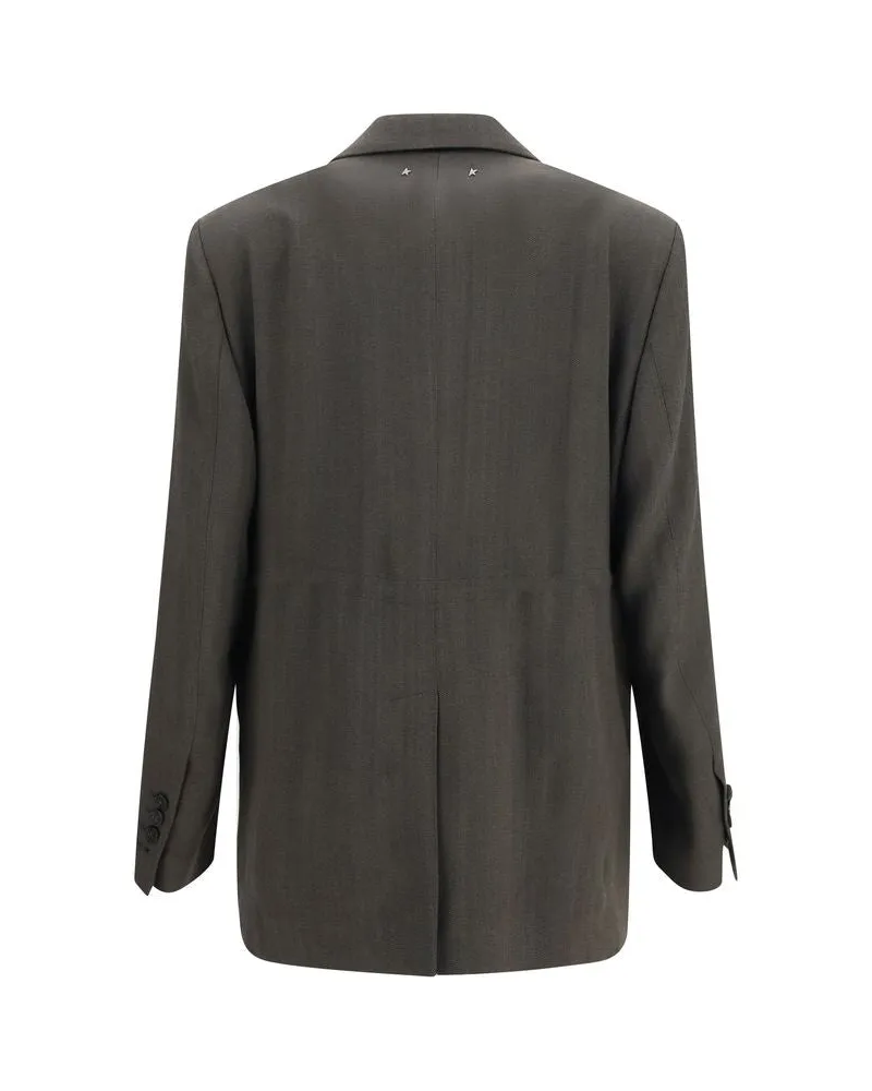 Golden Goose Viscose and Wool Blend Blazer — Gray 