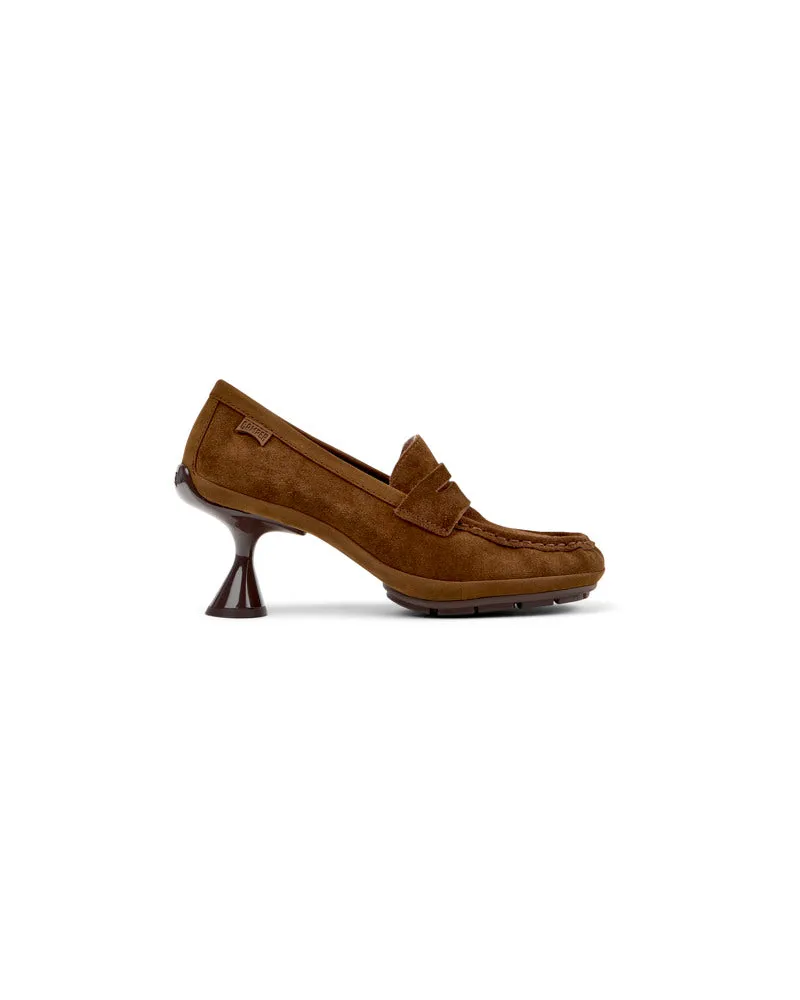 Camper Suede Loafer Flat — Brown Brown