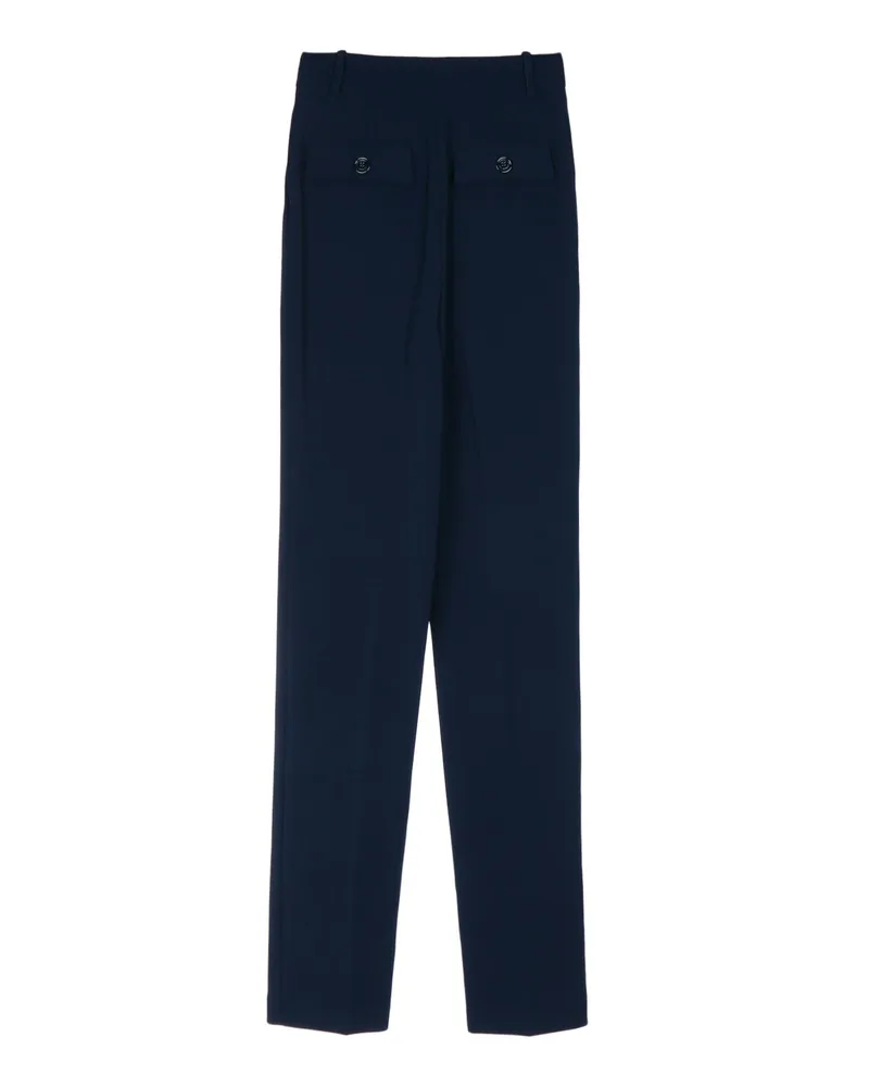 Elisabetta Franchi High-Waist Pleated Trousers — Navy Navy