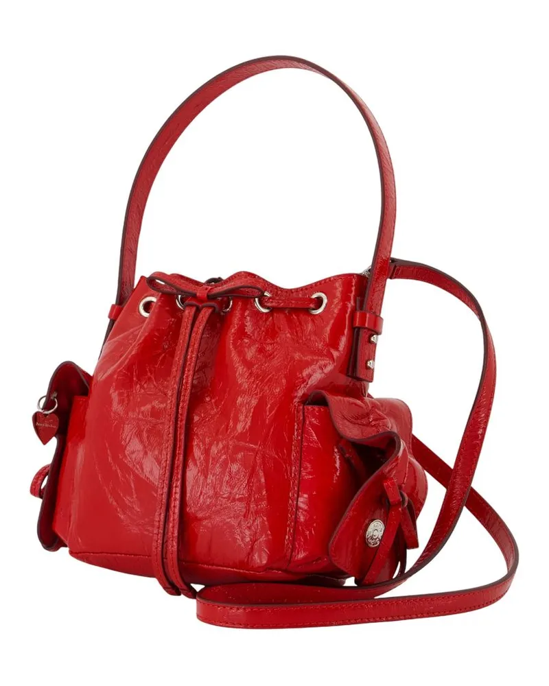 Acne Studios Women's Multipocket Mini Crossbody -  Leather Red Goatskin Bags Shoulder-Hobo-Bags Red