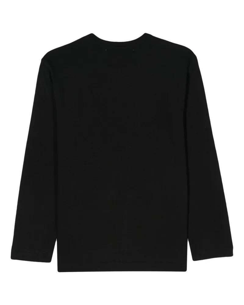 Comme des Garçons Red Heart Embroidered T-shirt — Black Black