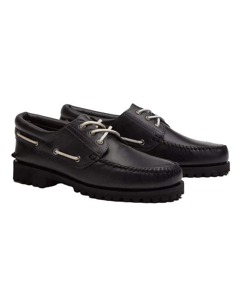 Timberland Unisex Boat Shoe Lake House 3-Eye Lug Monks Robe Leather Loafers Monk's Black
