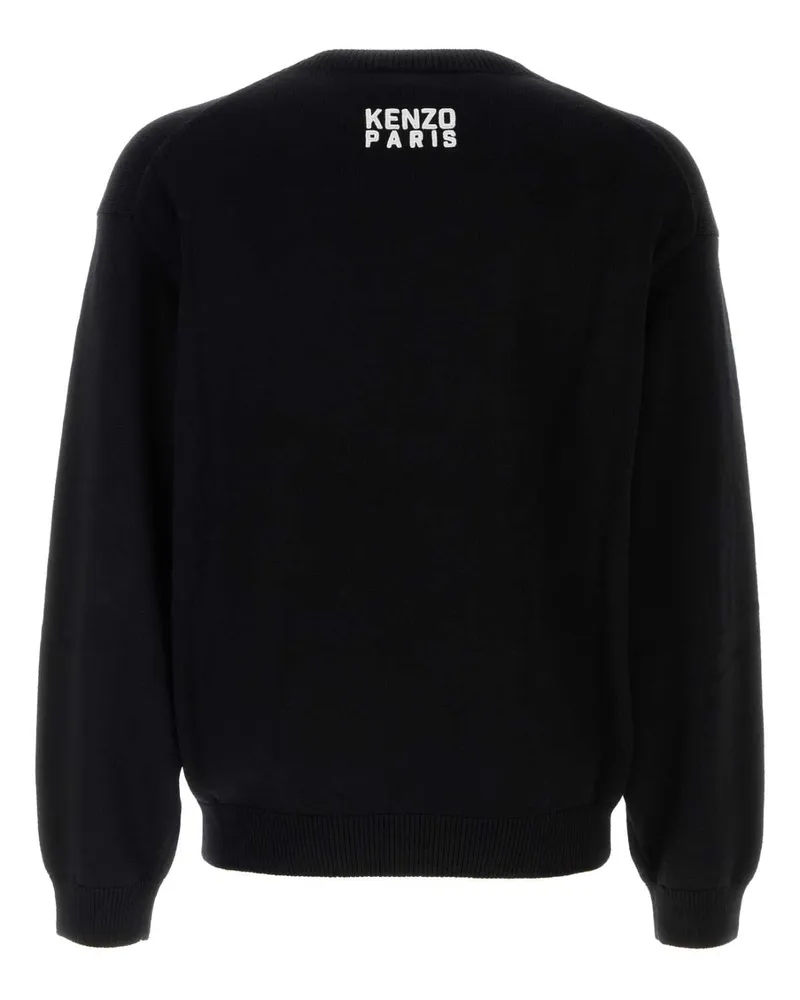 Kenzo Men's Black Wool Blend Sweater Exterior: Cotton Maglieria Black