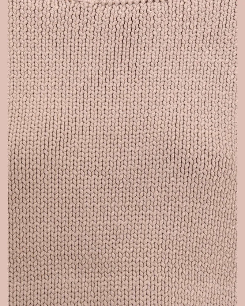 Alaïa Chunky Knit Cotton Sweater — Beige Beige