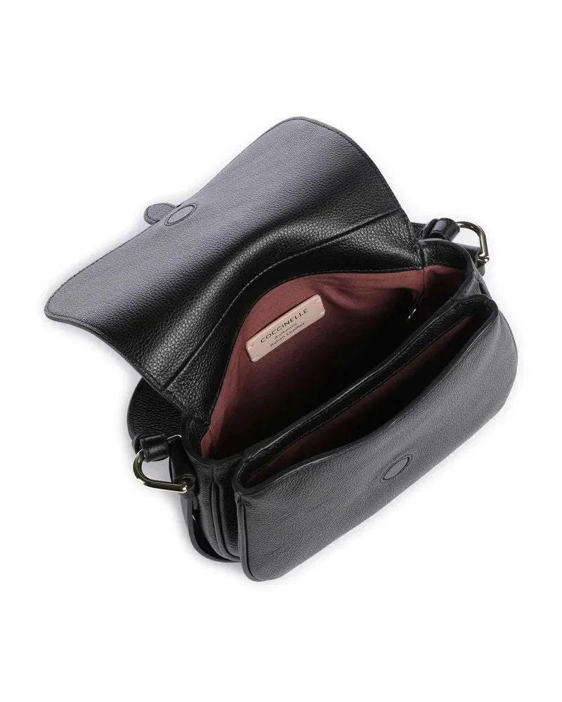 Coccinelle Women's Handbag Black Micro Grainy Leather Bags - Handbags Black