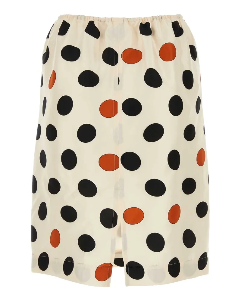 Bottega Veneta Women's Printed Silk Skirt Creamblackrust Exterior: Lining: Gonne Multicolor
