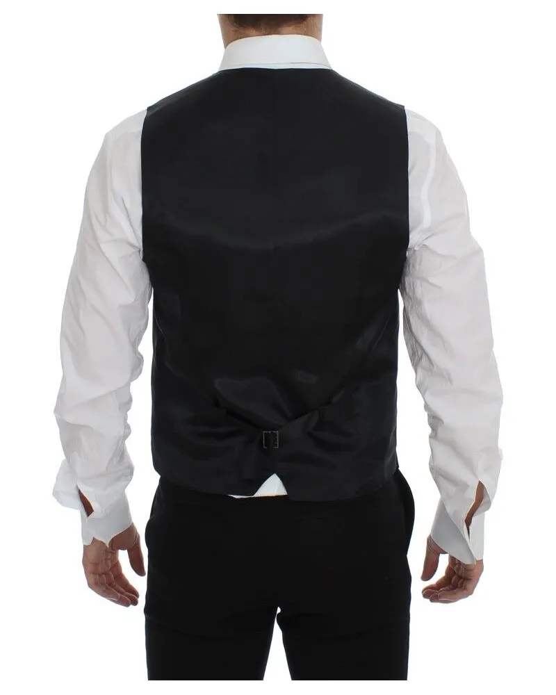 Dolce & Gabbana Men's Gray Wool Silk Dress Vest Gilet Weste Gray