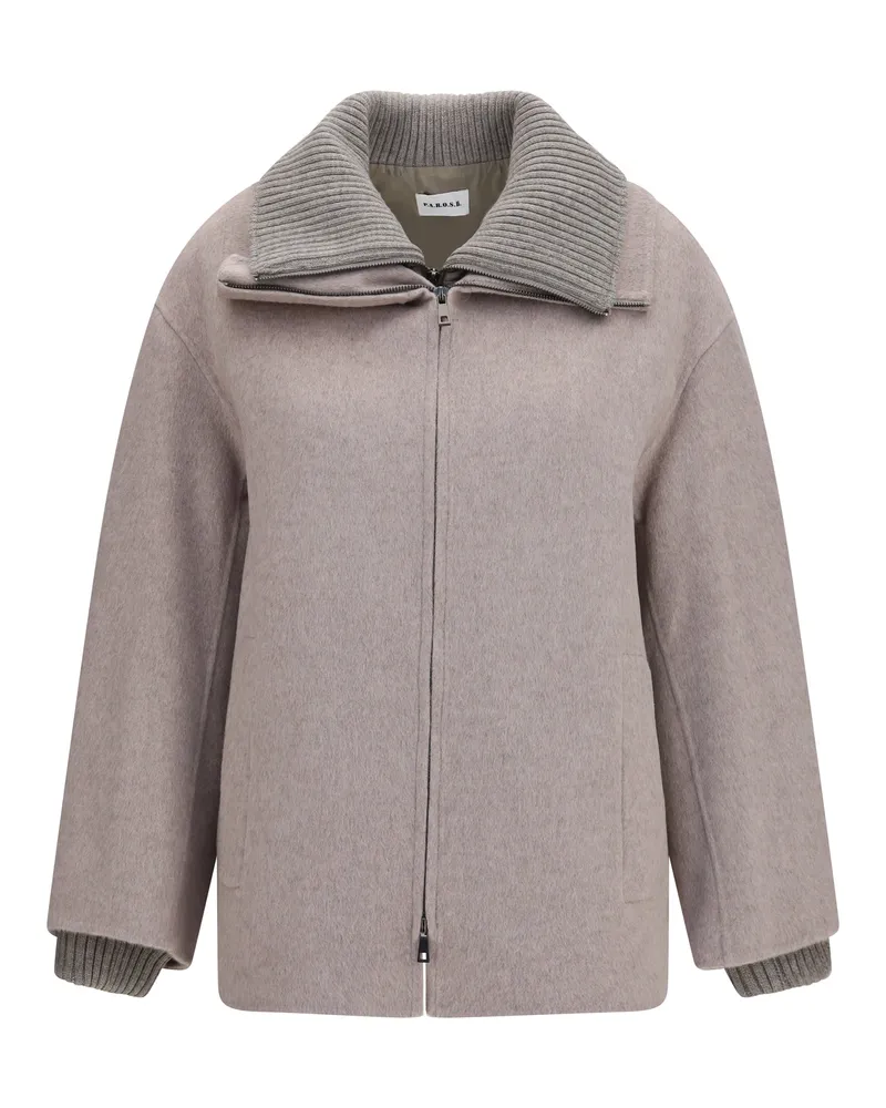 P.A.R.O.S.H. P.A.R.O H. Double Wool Quilted Jacket — Gray Gray