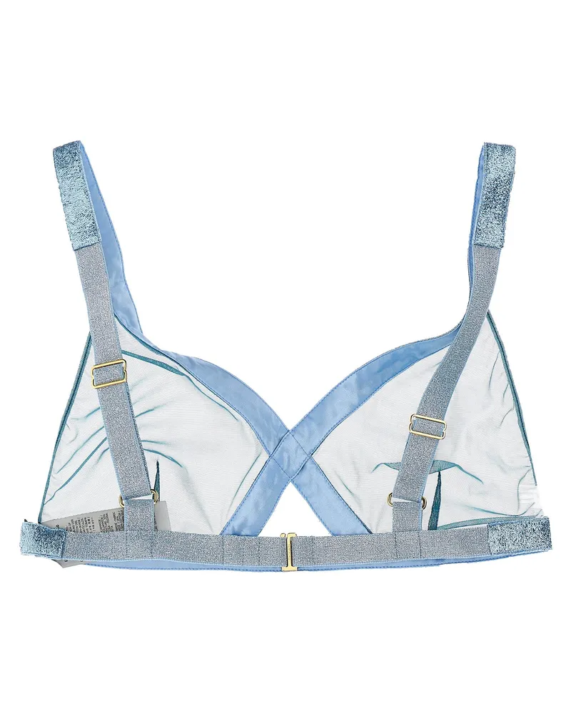Tom Ford Iridescent Tulle Bikini Top — Blue Blue